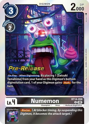 Numemon [BT14-058] [Blast Ace Pre-Release Cards] - Trinity Hobby