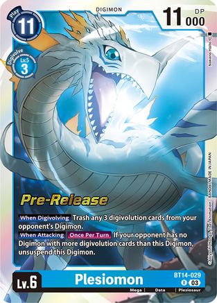 Plesiomon [BT14-029] [Blast Ace Pre-Release Cards] - Trinity Hobby
