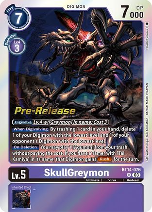 SkullGreymon [BT14-076] [Blast Ace Pre-Release Cards] - Trinity Hobby
