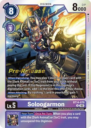 Soloogarmon [BT14-079] [Blast Ace Pre-Release Cards] - Trinity Hobby