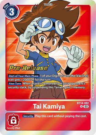 Tai Kamiya [BT14-082] [Blast Ace Pre-Release Cards] - Trinity Hobby