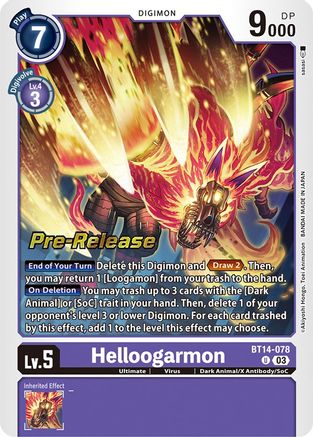 Helloogarmon [BT14-078] [Blast Ace Pre-Release Cards] - Trinity Hobby