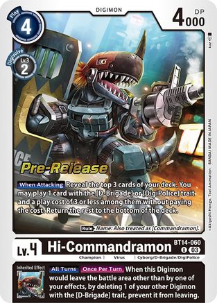 Hi-Commandramon [BT14-060] [Blast Ace Pre-Release Cards] - Trinity Hobby
