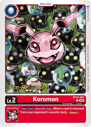 Koromon [BT14-001] [Blast Ace Pre-Release Cards] - Trinity Hobby
