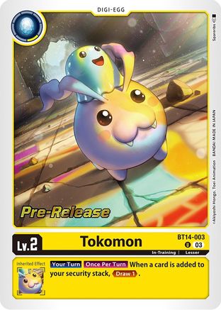Tokomon [BT14-003] [Blast Ace Pre-Release Cards] - Trinity Hobby