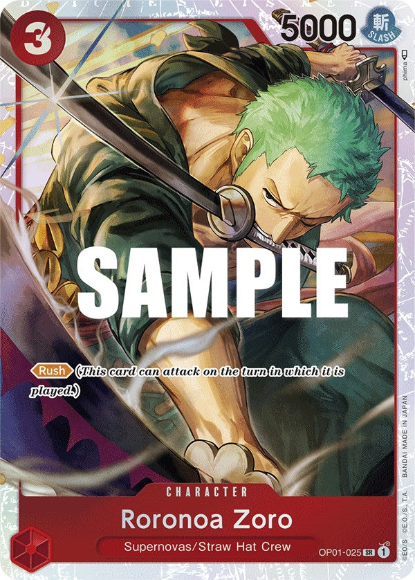 Roronoa Zoro - OP01-025 (Ultra Deck: The Three Captains) (OP01-025) - [One Piece Promotion Cards] Foil - Trinity Hobby