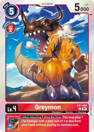 Greymon [EX1-004] (Blast Ace Double Pack Set) [Classic Collection] - Trinity Hobby