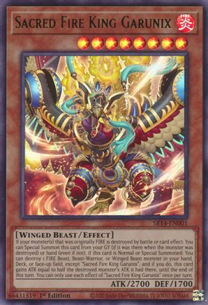 Sacred Fire King Garunix [SR14-EN001] Ultra Rare - Trinity Hobby