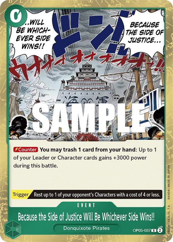 Because the Side of Justice Will Be Whichever Side Wins!! (OP05-037) - [Awakening of the New Era] Foil - Trinity Hobby