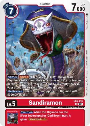 Sandiramon [EX5-010] [Animal Colosseum] - Trinity Hobby
