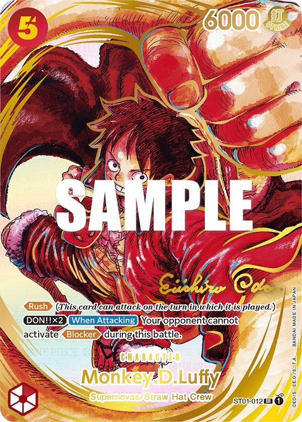 Monkey.D.Luffy (012) (Alternate Art) (Gold-Stamped Signature) (ST01-012) - [Awakening of the New Era] Foil - Trinity Hobby