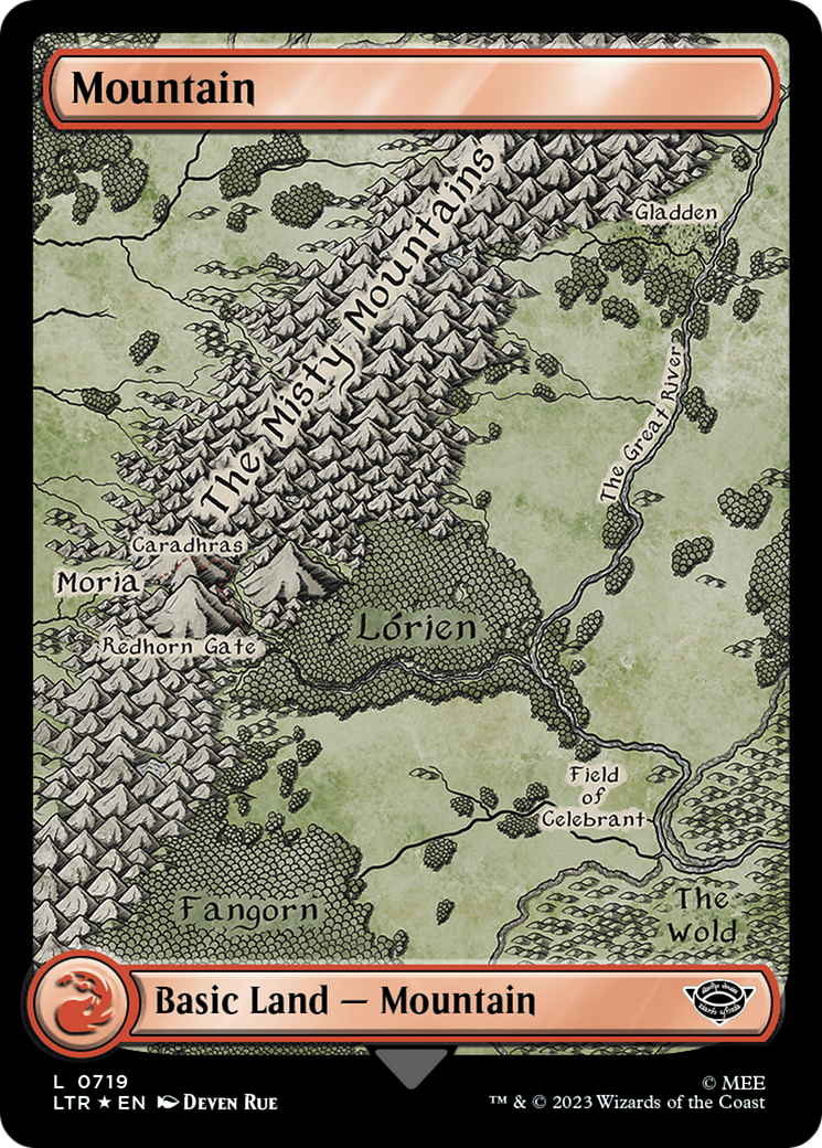 Mountain (719) (Surge Foil) [The Lord of the Rings: Tales of Middle-Earth] - Trinity Hobby