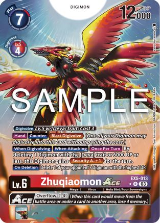 Zhuqiaomon Ace [EX5-013] (Alternate Art) [Animal Colosseum] - Trinity Hobby