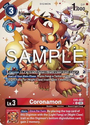 Coronamon [EX5-007] (Alternate Art) [Animal Colosseum] - Trinity Hobby