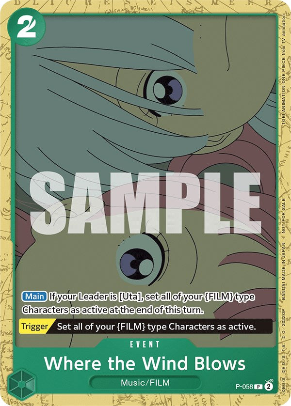Where the Wind Blows (Starter Deck 11: Uta Deck Battle) (P-058) - [One Piece Promotion Cards] - Trinity Hobby
