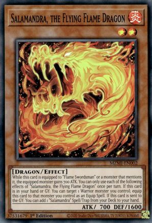 Salamandra, the Flying Flame Dragon [MZMI-EN002] Super Rare - Trinity Hobby