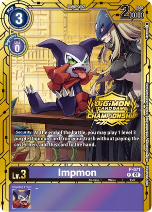 Impmon [P-071] (Championship 2023 Gold Card Set) [Promotional Cards] - Trinity Hobby