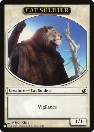 Cat Soldier // Warrior Double-Sided Token  (LIST-2 // 17) - [The List Reprints] - Trinity Hobby