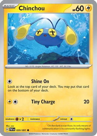 Chinchou (020/091) [Scarlet & Violet: Paldean Fates] - Trinity Hobby