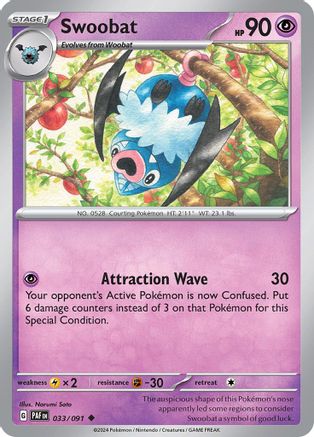 Swoobat (033/091) [Scarlet & Violet: Paldean Fates] - Trinity Hobby
