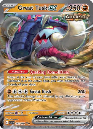 Great Tusk ex (053/091) [Scarlet & Violet: Paldean Fates] - Trinity Hobby
