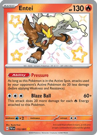 Entei (112/091) [Scarlet & Violet: Paldean Fates] - Trinity Hobby