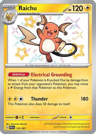 Raichu (132/091) [Scarlet & Violet: Paldean Fates] - Trinity Hobby