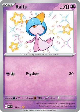 Ralts (153/091) [Scarlet & Violet: Paldean Fates] - Trinity Hobby