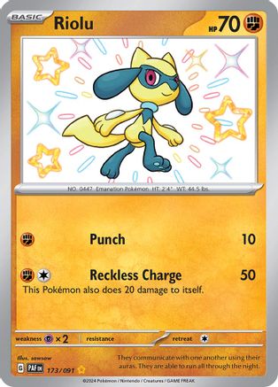 Riolu (173/091) [Scarlet & Violet: Paldean Fates] - Trinity Hobby