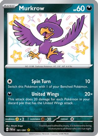 Murkrow (181/091) [Scarlet & Violet: Paldean Fates] - Trinity Hobby
