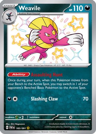 Weavile (183/091) [Scarlet & Violet: Paldean Fates] - Trinity Hobby