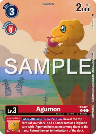 Agumon [EX1-001] (Digimon Illustration Competition Pack 2023) [Classic Collection Promos] - Trinity Hobby