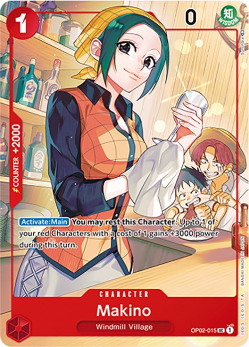 Makino (Japanese 1st Anniversary Set) (OP02-015) - [One Piece Promotion Cards] Foil - Trinity Hobby