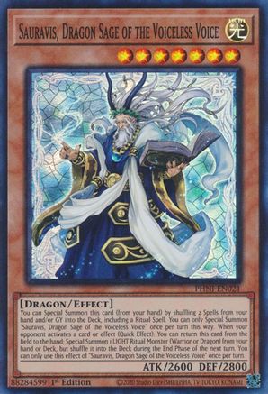 Sauravis, Dragon Sage of the Voiceless Voice [PHNI-EN021] Super Rare - Trinity Hobby