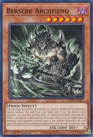 Berserk Archfiend [PHNI-EN027] Common - Trinity Hobby