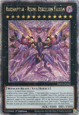 Raidraptor - Rising Rebellion Falcon [PHNI-EN045] Quarter Century Secret Rare - Trinity Hobby