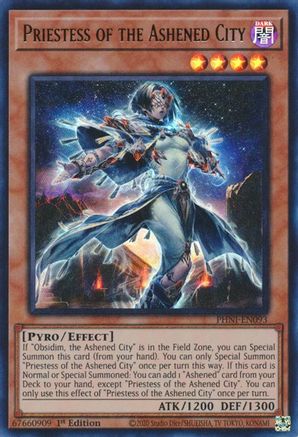Priestess of the Ashened City [PHNI-EN093] Ultra Rare - Trinity Hobby