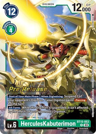 HerculesKabuterimon [BT15-053] [Exceed Apocalypse Pre-Release Cards] - Trinity Hobby