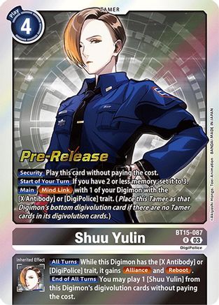 Shuu Yulin [BT15-087] [Exceed Apocalypse Pre-Release Cards] - Trinity Hobby
