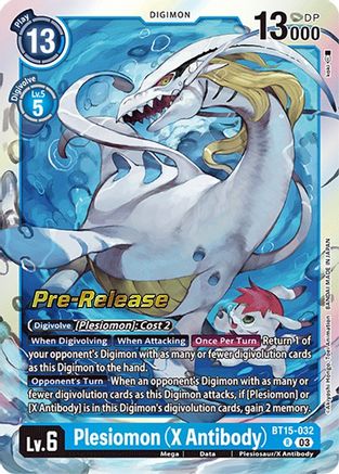 Plesiomon (X Antibody) [BT15-032] [Exceed Apocalypse Pre-Release Cards] - Trinity Hobby