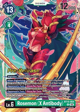Rosemon (X Antibody) [BT15-054] [Exceed Apocalypse Pre-Release Cards] - Trinity Hobby