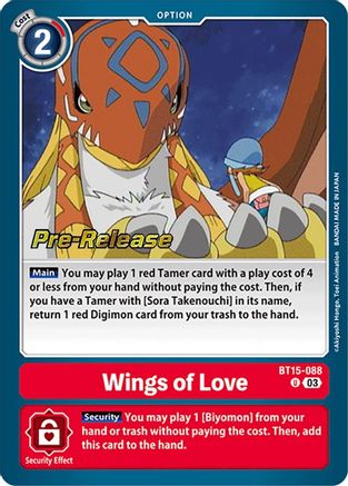 Wings of love [BT15-088] [Exceed Apocalypse Pre-Release Cards] - Trinity Hobby