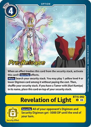 Revelation of Light [BT15-092] [Exceed Apocalypse Pre-Release Cards] - Trinity Hobby