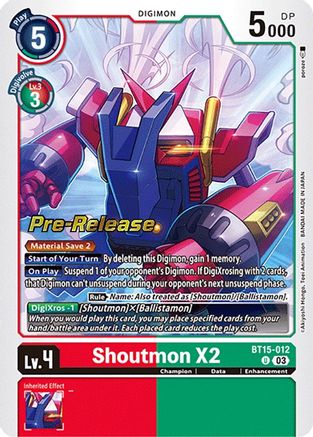 Shoutmon X2 [BT15-012] [Exceed Apocalypse Pre-Release Cards]