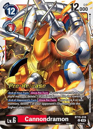Cannondramon [BT15-018] [Exceed Apocalypse Pre-Release Cards] - Trinity Hobby