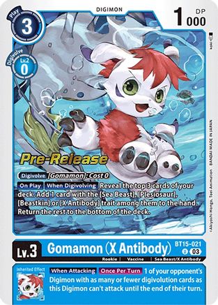 Gomamon (X Antibody) [BT15-021] [Exceed Apocalypse Pre-Release Cards] - Trinity Hobby