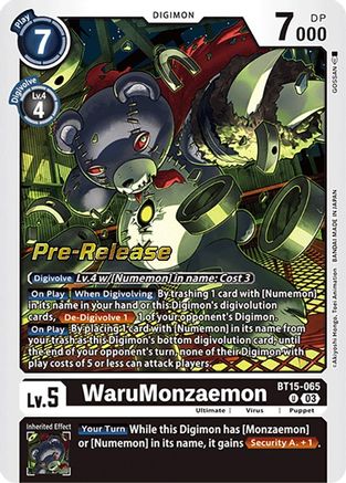 WaruMonzaemon [BT15-065] [Exceed Apocalypse Pre-Release Cards] - Trinity Hobby