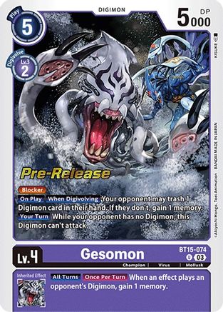 Gesomon [BT15-074] [Exceed Apocalypse Pre-Release Cards] - Trinity Hobby
