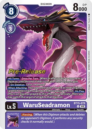 WaruSeadramon [BT15-078] [Exceed Apocalypse Pre-Release Cards] - Trinity Hobby