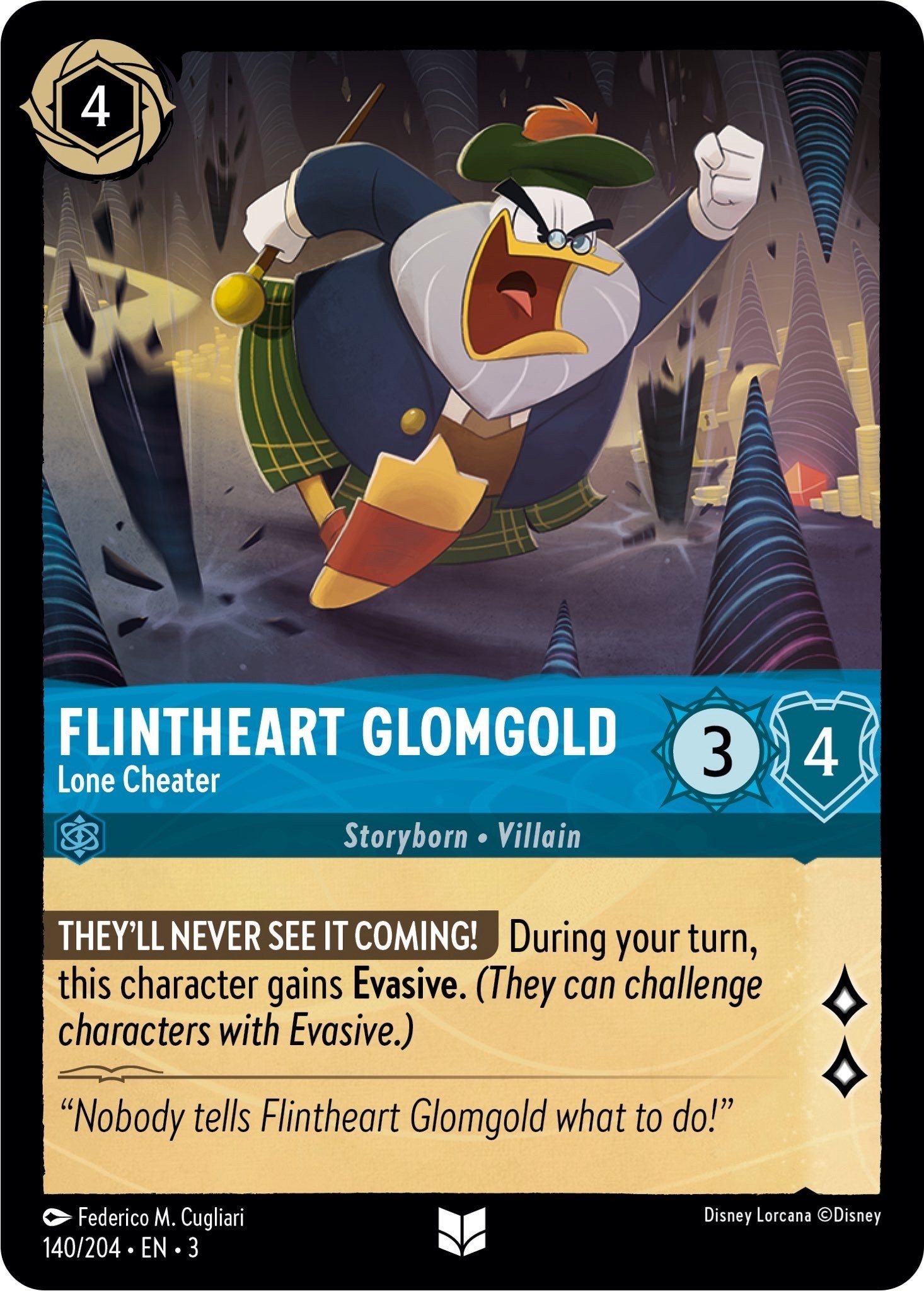 Flintheart Glomgold - Lone Cheater (140/204) [Into the Inklands] - Trinity Hobby